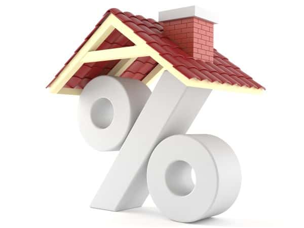 Roof Financing Percent Symbol With Roof On Top